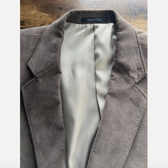 Calvin Klein Brown Corduroy Two Button Blazer Sport Coat - 54R - Picture 3 of 15